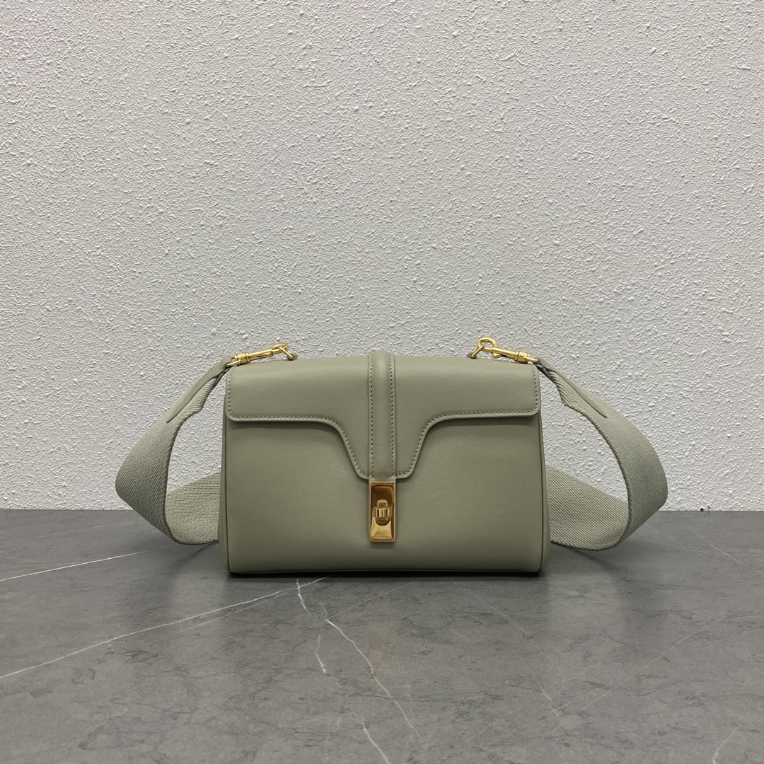 Celine Teen Soft 16 Smooth Calfskin Shoulder Bag Grey 196853